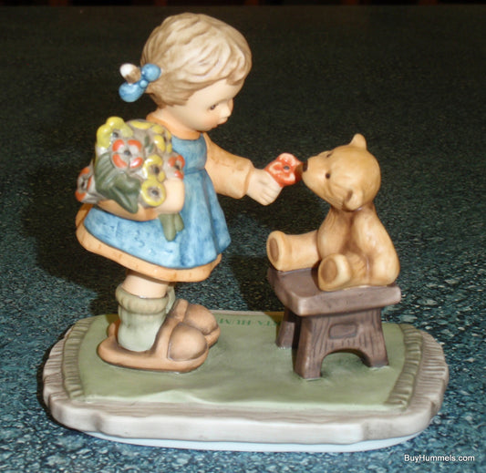 Goebel Berta Hummel "With Love" BH66 Figurine Girl With Teddy Bear!