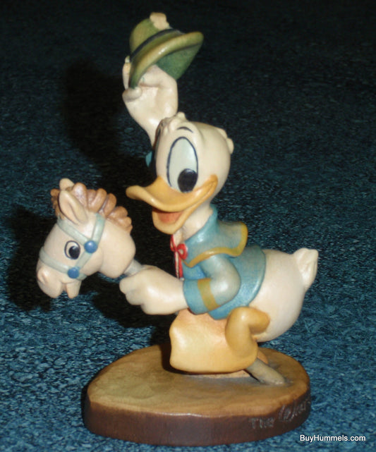 Anri 4" Disney Donald Duck Figurine Riding Stick Horse Signed With Original Box #656004