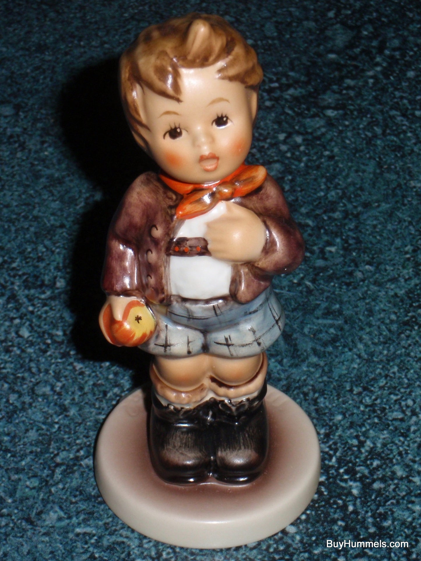Goebel Hummel Figurine "Cheeky Fellow" #554 - Boy With Apple!