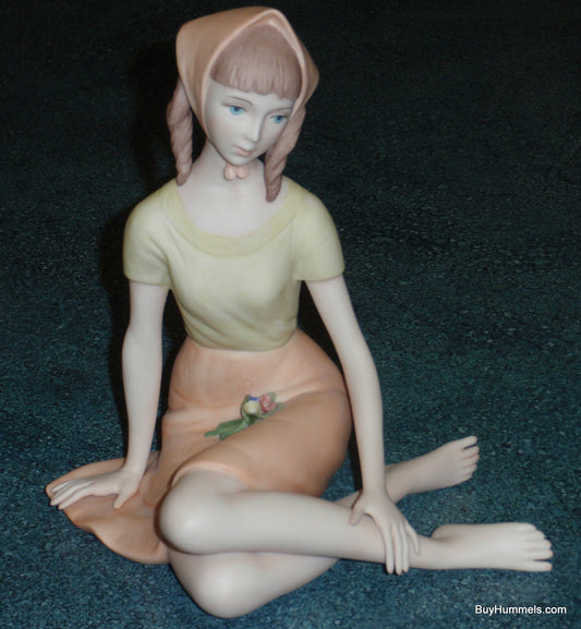 Laszio Ispanky Repose Girl In Orange Dress Collectible Figurine - CHRISTMAS GIFT