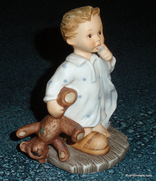 "Tuck Me In" Goebel Berta Hummel Figurine BH205 - Little Boy With Teddy Bear!