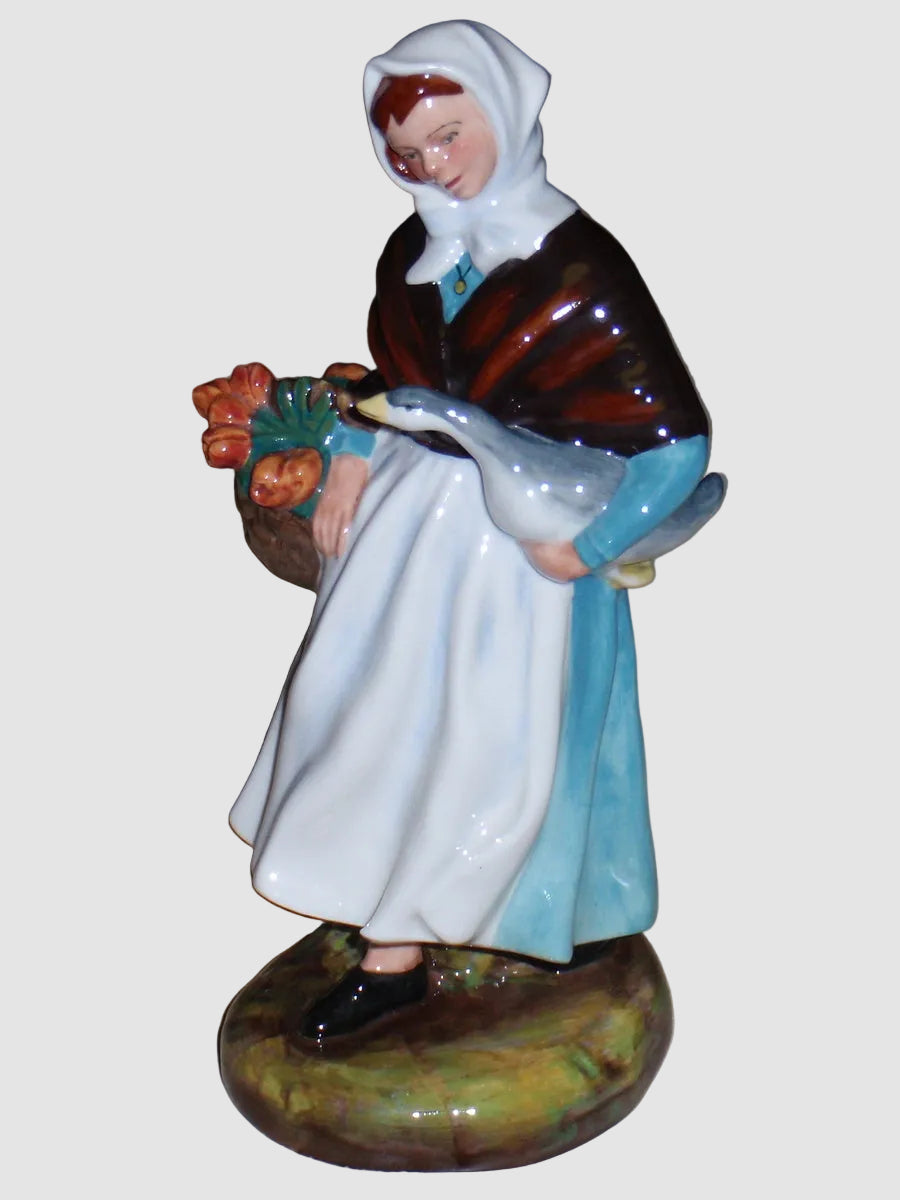 "Country Lass" Royal Doulton Figurine HN1991 - Girl with Goose (7.5")