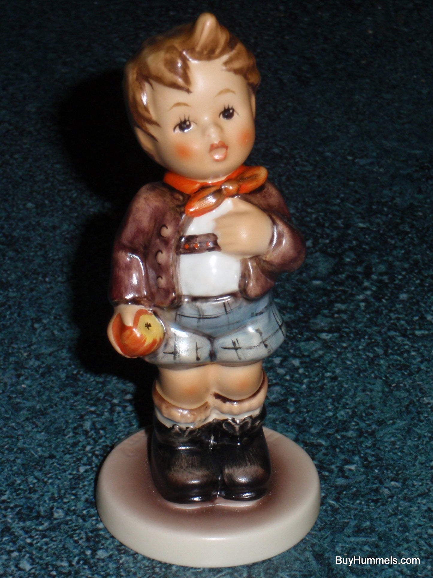 Goebel Hummel Figurine "Cheeky Fellow" #554 - Boy With Apple!