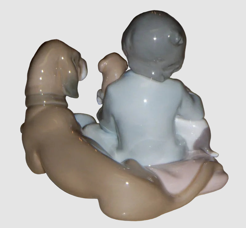 "New Playmates" (Boy With Puppies) Lladro Figurine #5456 (5")