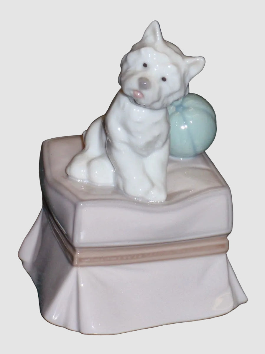"My Favorite Companion" Lladro Figurine #6985 - Puppy Dog With Ball (4.5")