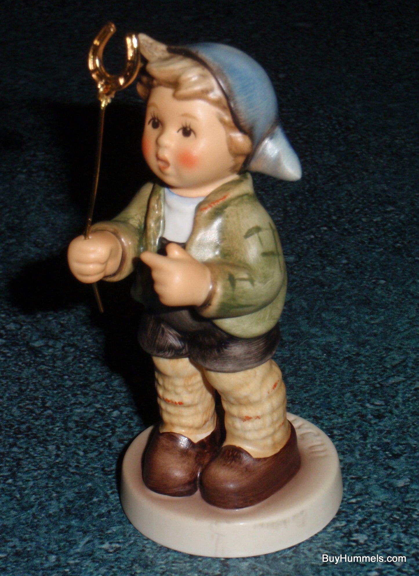 Little Luck Goebel Hummel Figurine #2296 TMK9 Boy With Horseshoe!