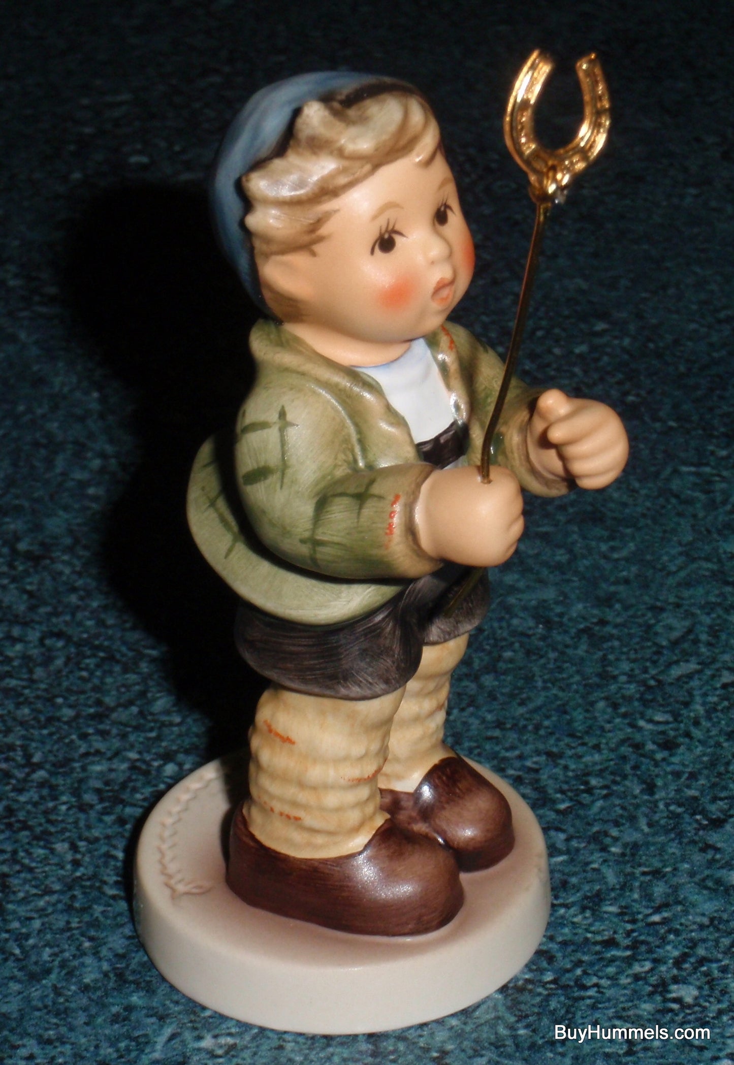Little Luck Goebel Hummel Figurine #2296 TMK9 Boy With Horseshoe!