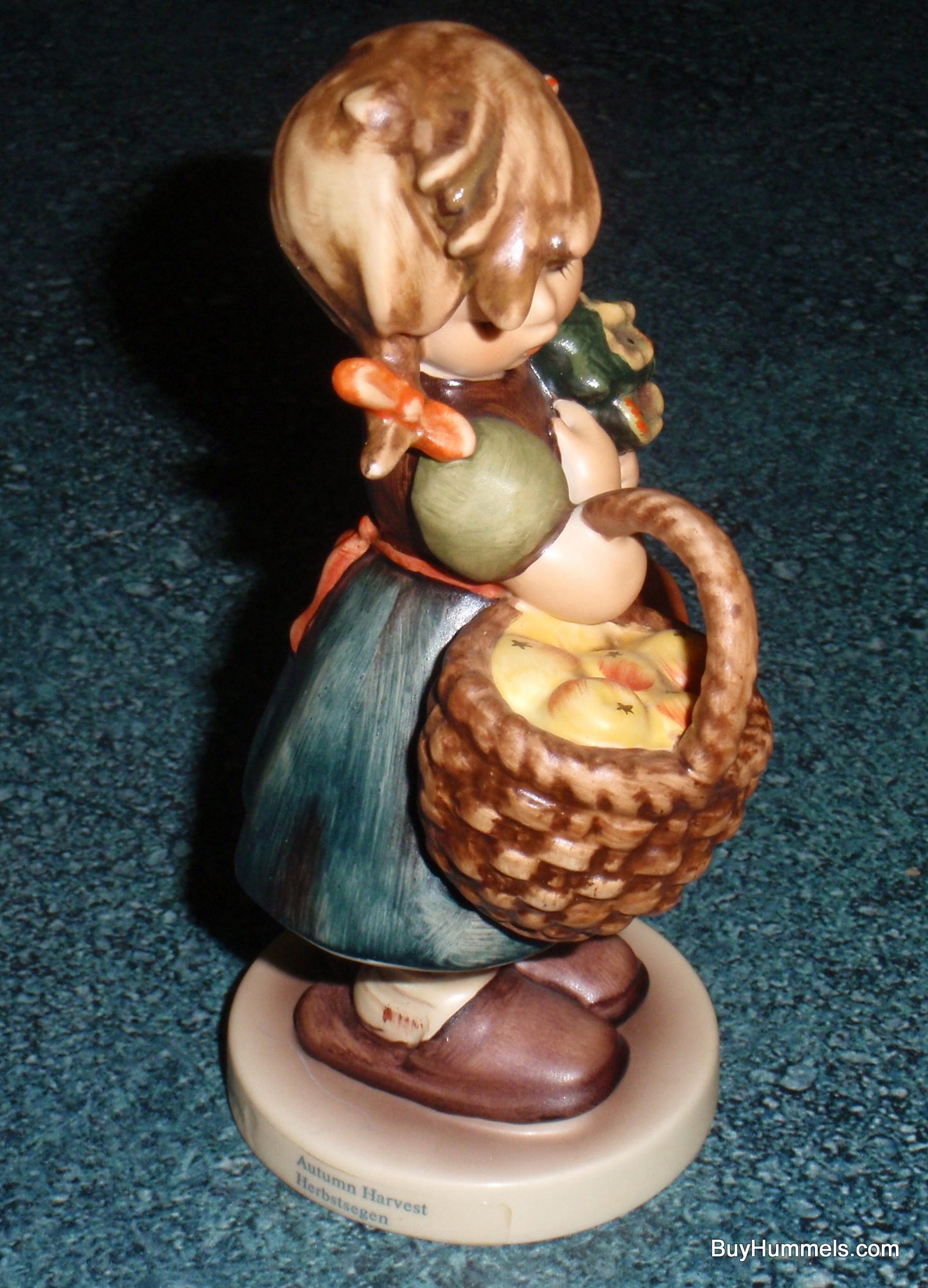 "Autumn Harvest" Goebel Hummel Figurine #355 - Little Girl With Bushel Full Of Apples!