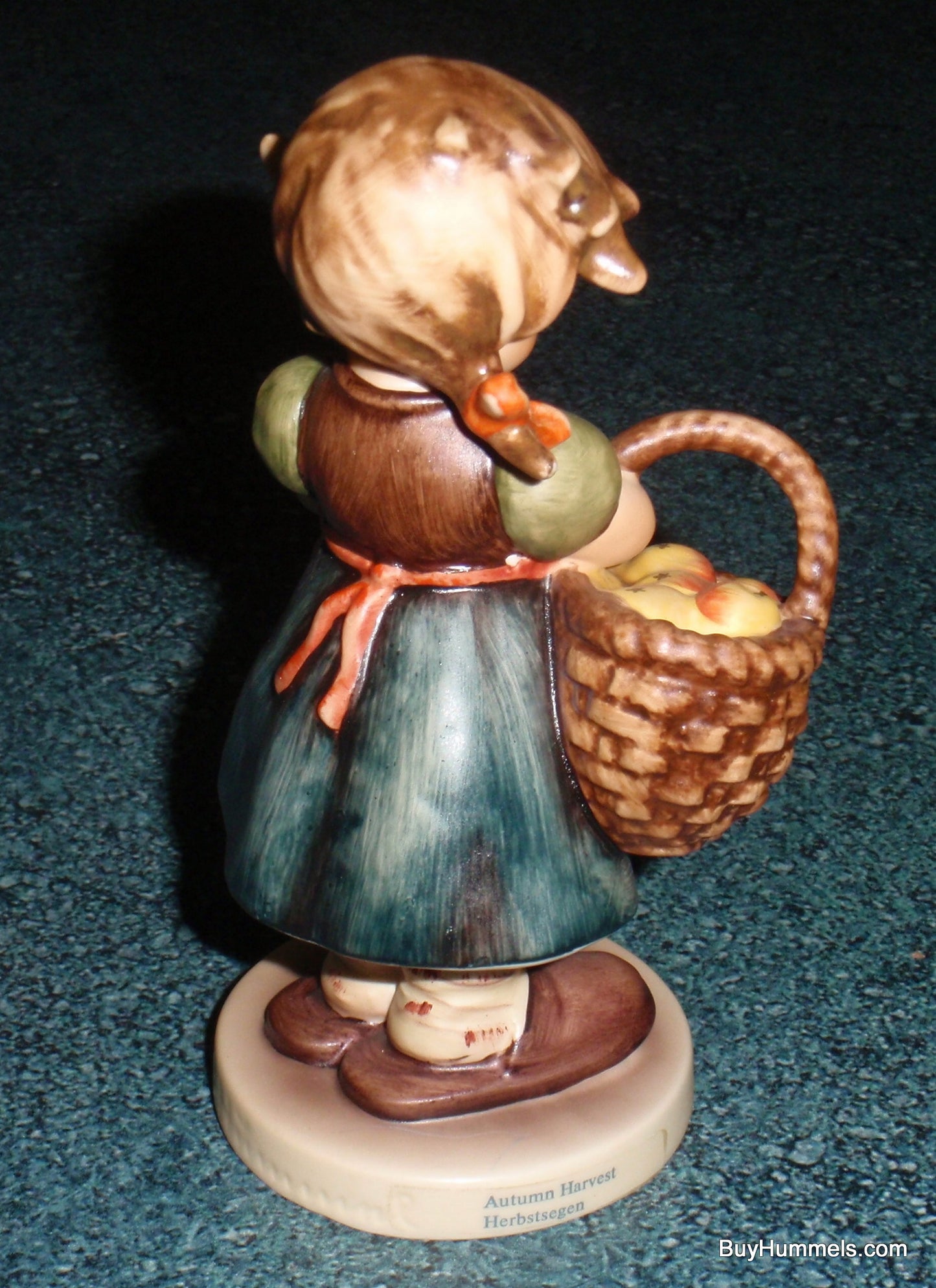 "Autumn Harvest" Goebel Hummel Figurine #355 - Little Girl With Bushel Full Of Apples!