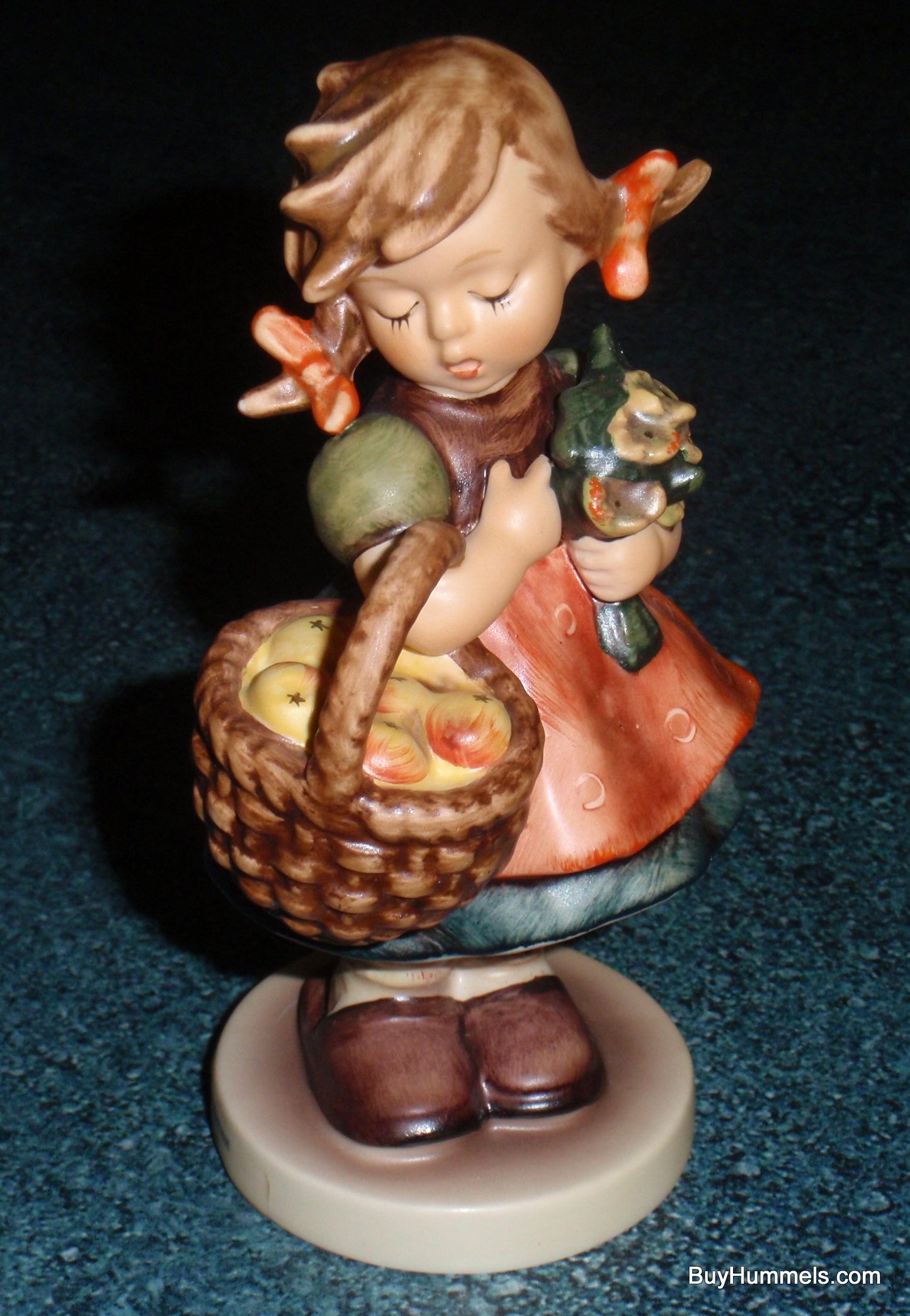 "Autumn Harvest" Goebel Hummel Figurine #355 - Little Girl With Bushel Full Of Apples!