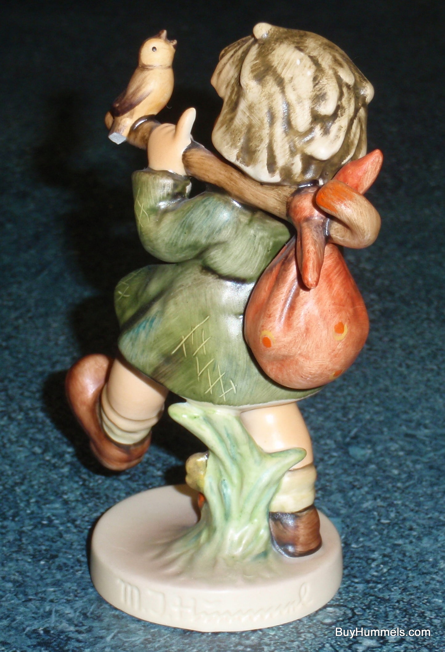 Goebel Hummel Figurine "Gay Adventure" #356 AKA "Joyful Adventure" - Little Girl With Songbird On An Adventure!