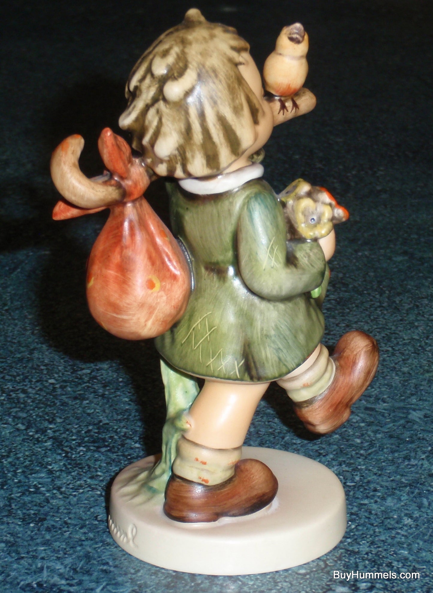 Goebel Hummel Figurine "Gay Adventure" #356 AKA "Joyful Adventure" - Little Girl With Songbird On An Adventure!