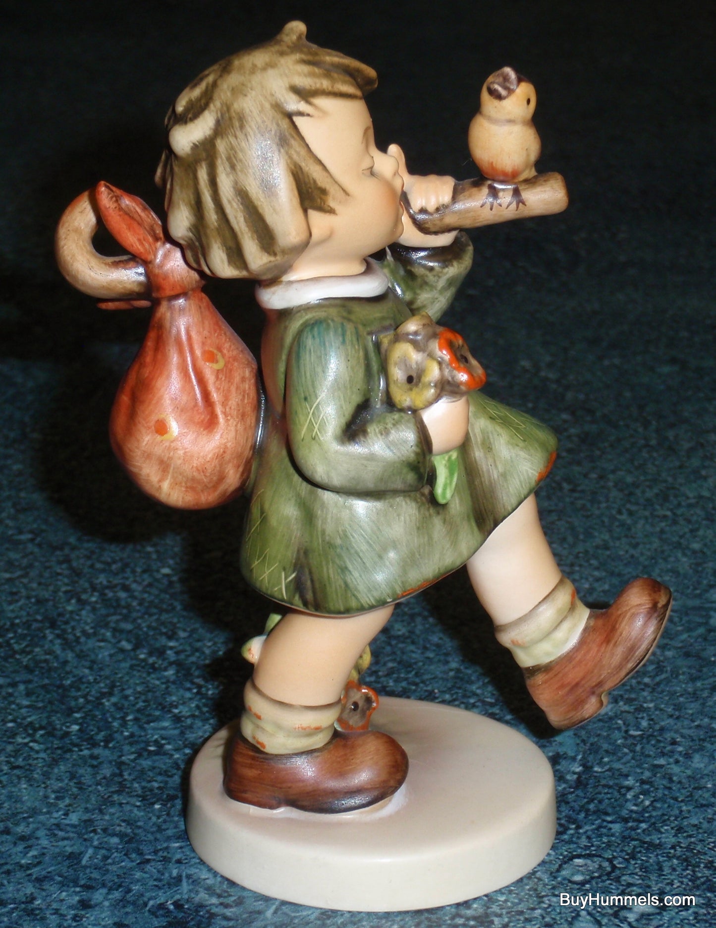 Goebel Hummel Figurine "Gay Adventure" #356 AKA "Joyful Adventure" - Little Girl With Songbird On An Adventure!