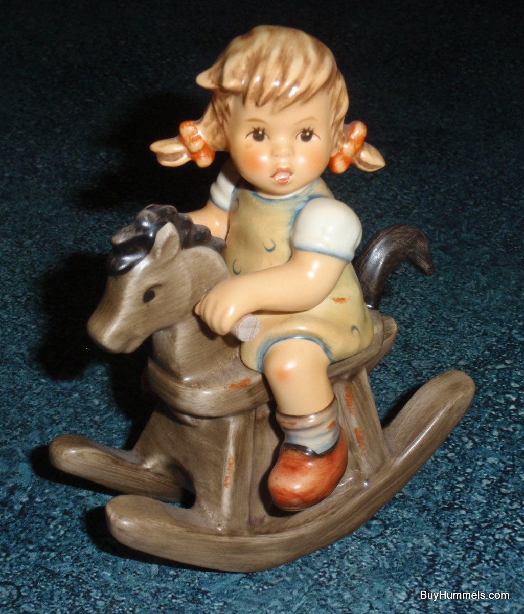 "Cowboy Corral" Goebel Hummel Figurine #2021 - Girl With Pigtails On Rocking Horse