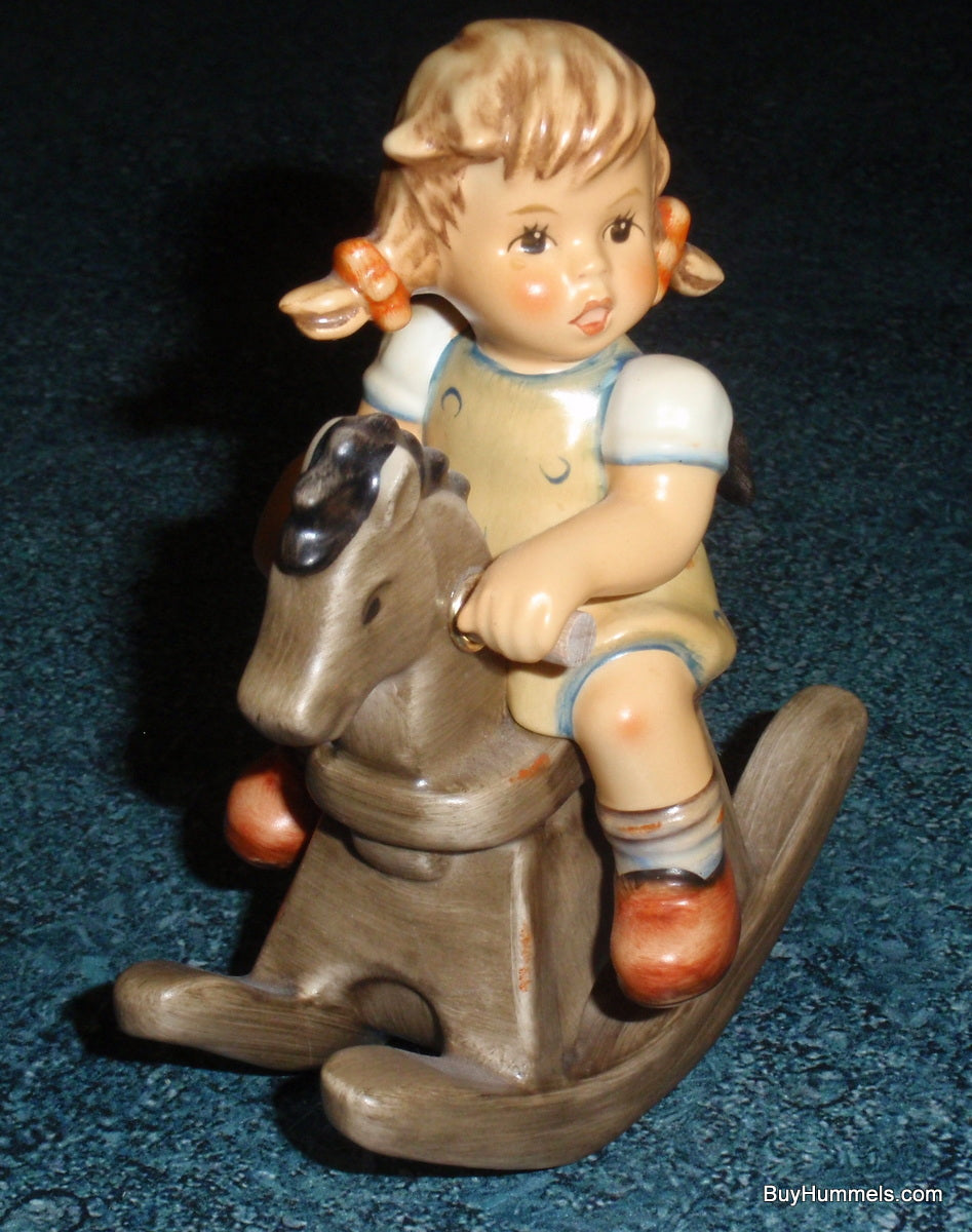 "Cowboy Corral" Goebel Hummel Figurine #2021 - Girl With Pigtails On Rocking Horse