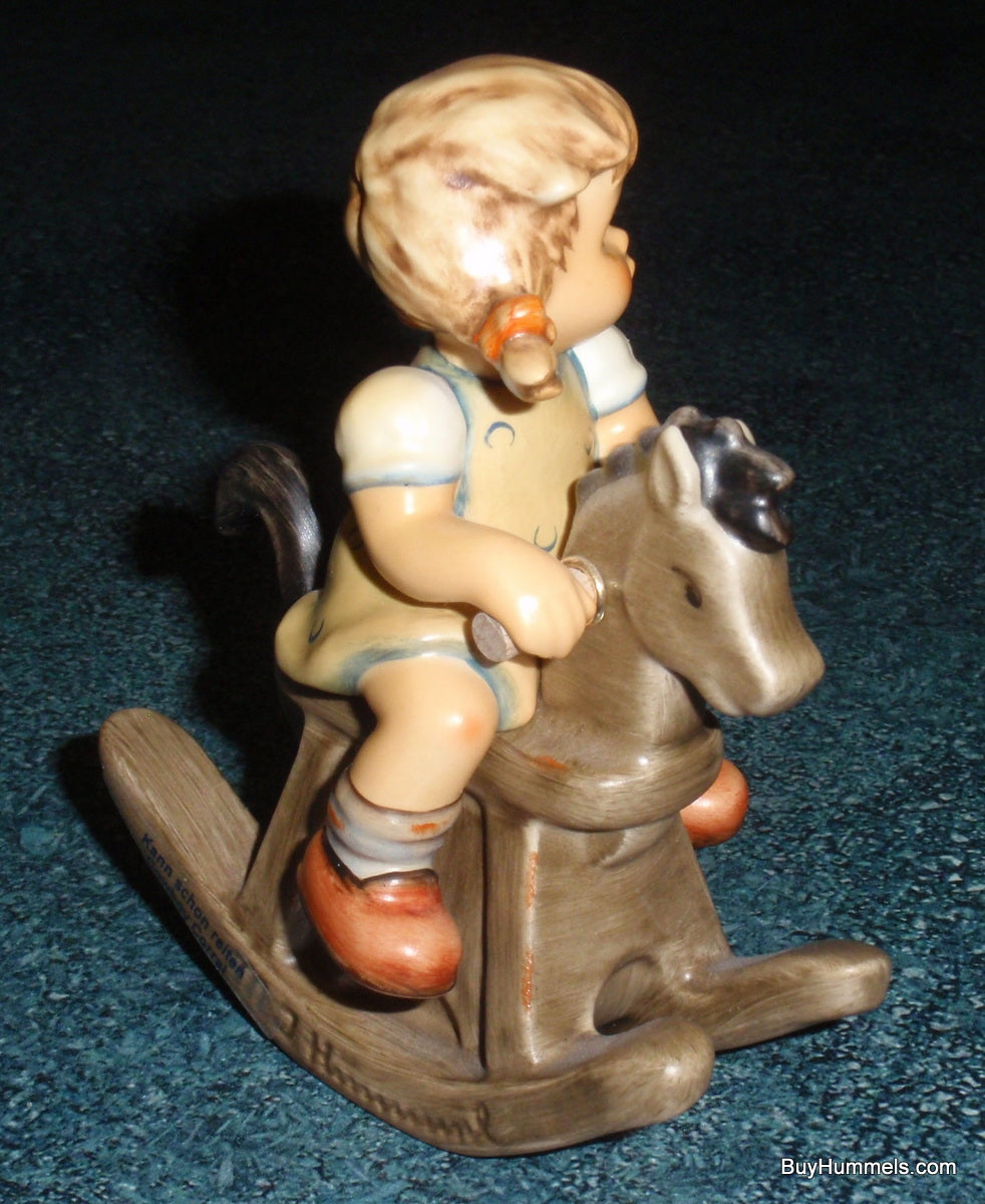 "Cowboy Corral" Goebel Hummel Figurine #2021 - Girl With Pigtails On Rocking Horse