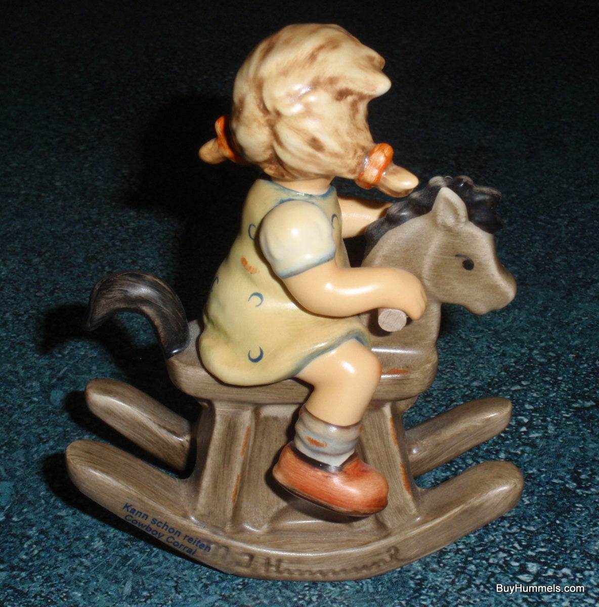 "Cowboy Corral" Goebel Hummel Figurine #2021 - Girl With Pigtails On Rocking Horse