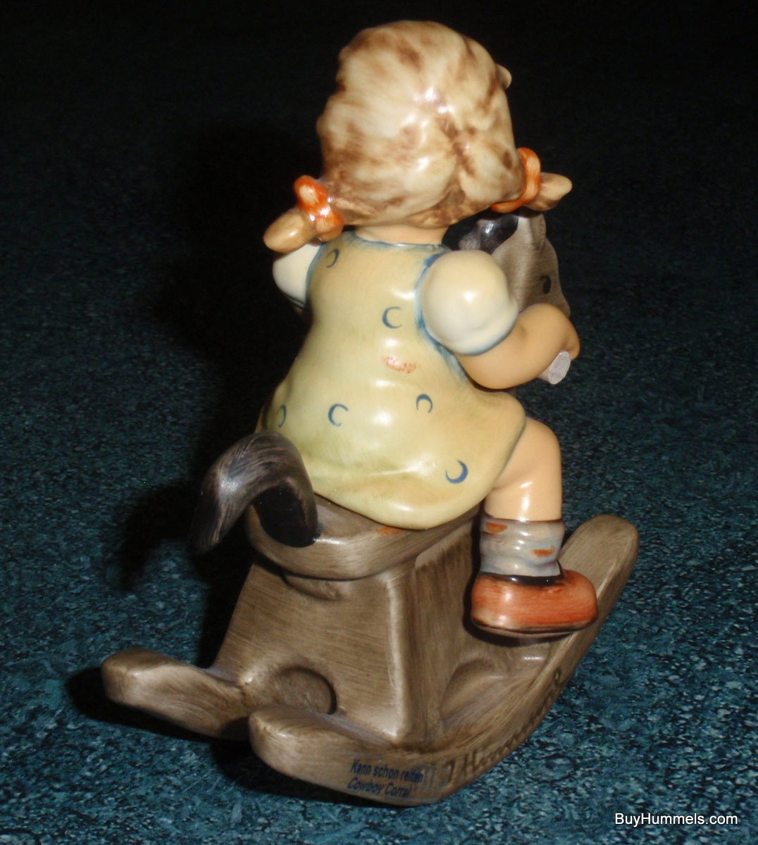 "Cowboy Corral" Goebel Hummel Figurine #2021 - Girl With Pigtails On Rocking Horse
