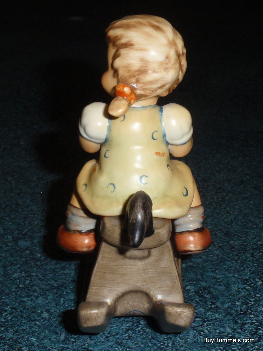 "Cowboy Corral" Goebel Hummel Figurine #2021 - Girl With Pigtails On Rocking Horse