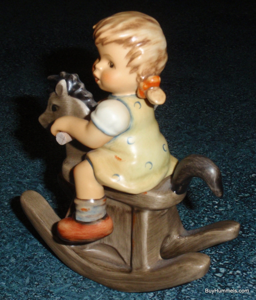 "Cowboy Corral" Goebel Hummel Figurine #2021 - Girl With Pigtails On Rocking Horse