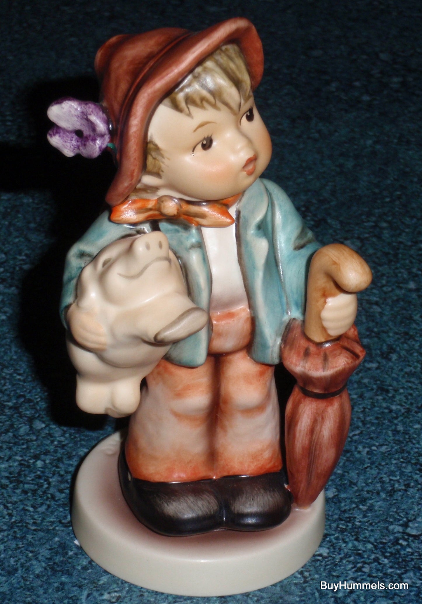 Lucky Boy LIMITED EDITION 60th Anniversary Goebel Hummel Figurine #335/0 - Little Boy With Piglet!