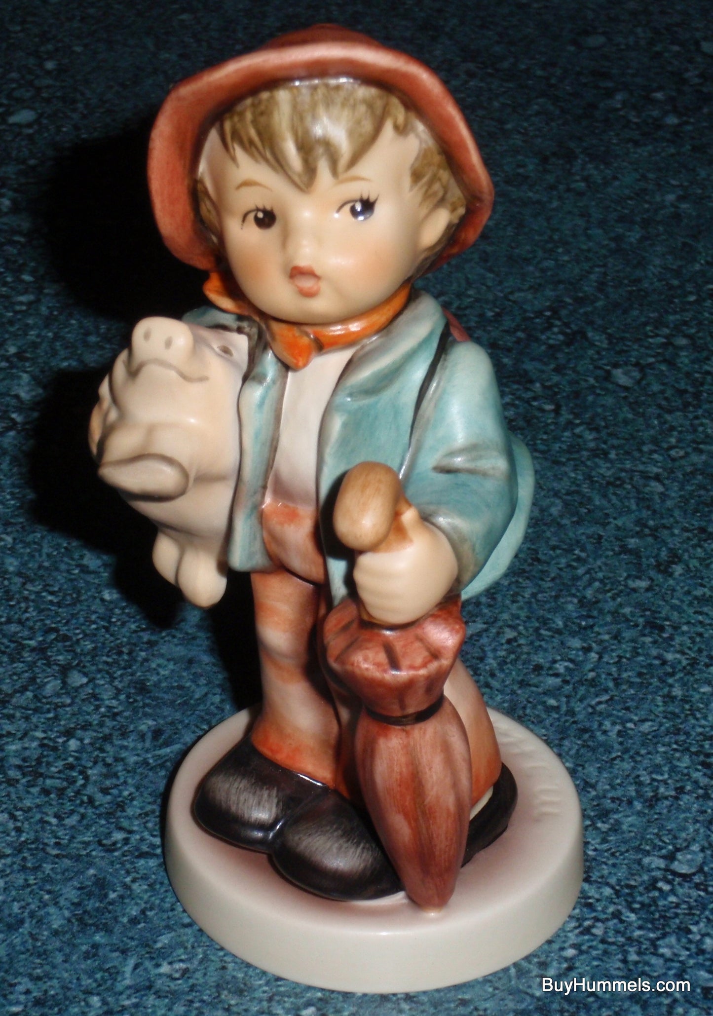 Lucky Boy LIMITED EDITION 60th Anniversary Goebel Hummel Figurine #335/0 - Little Boy With Piglet!