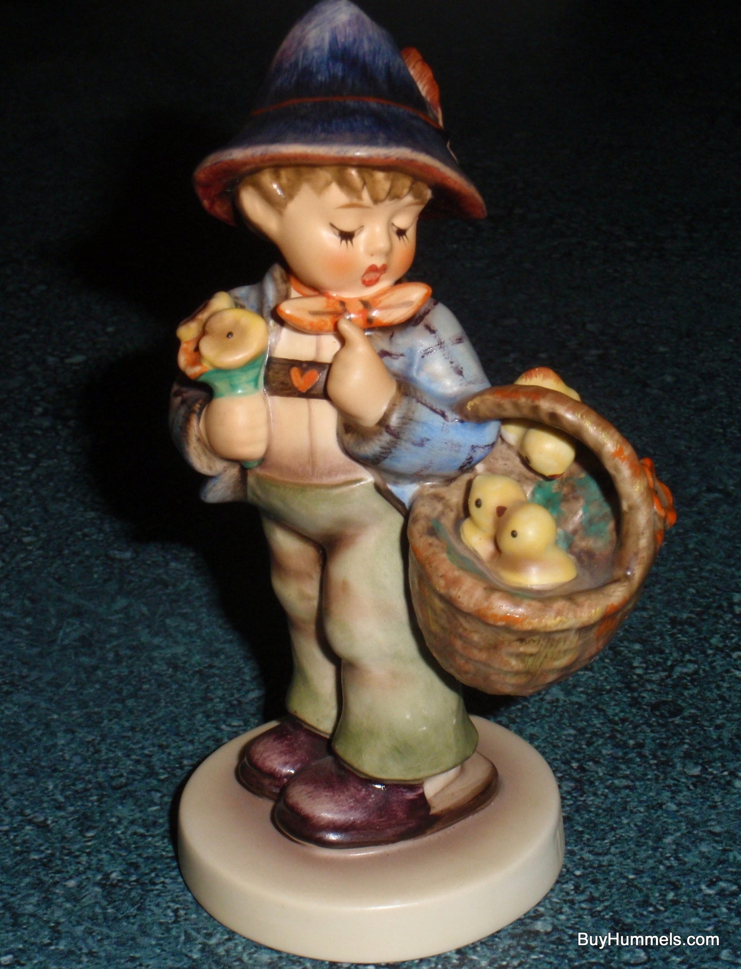 "Easter Greetings" Goebel Hummel Figurine #378 - Little Boy With Peeps!