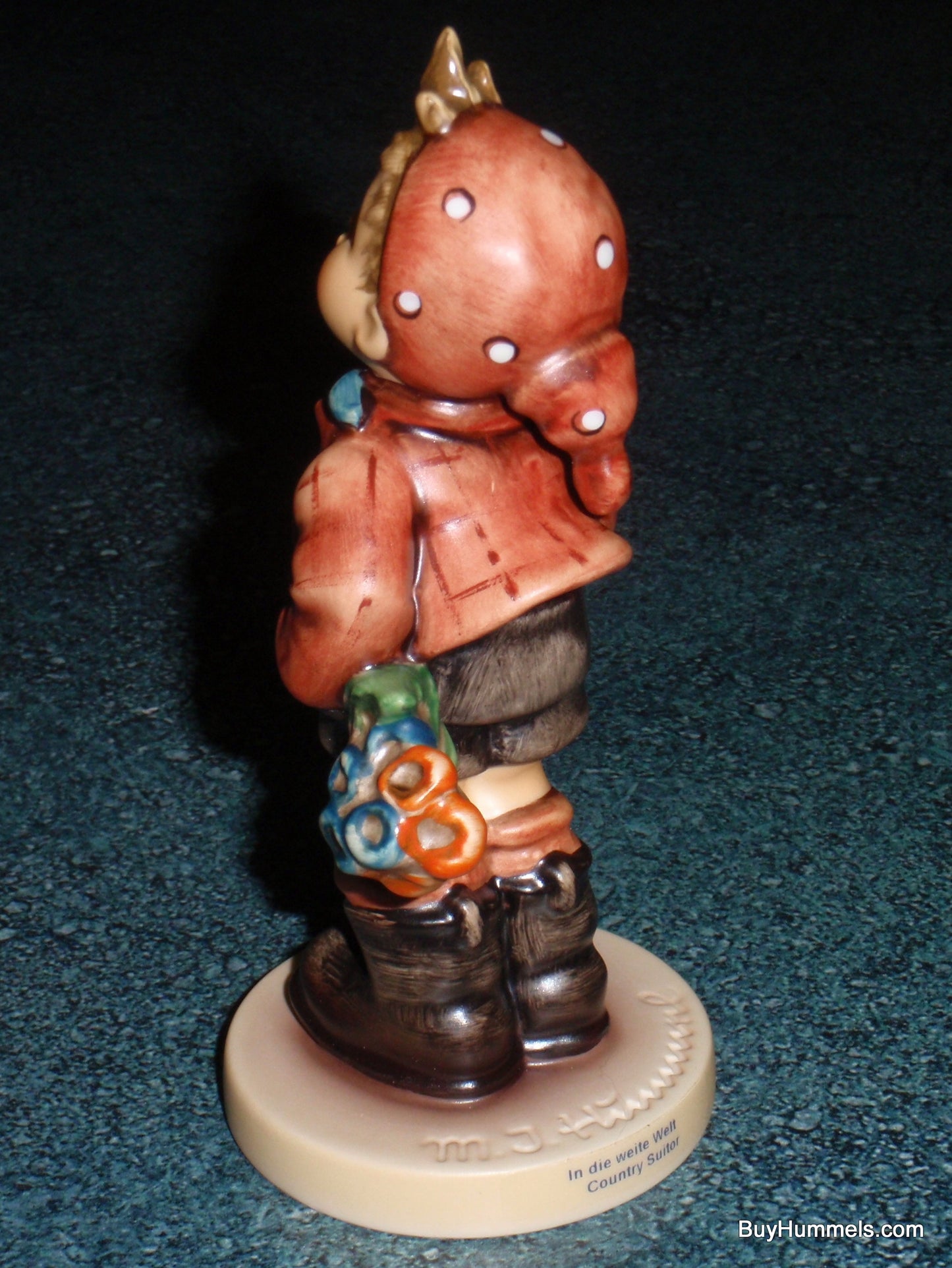 "Country Suitor" Goebel Hummel Figurine #760 - Boy With Bouquet Of Flowers!