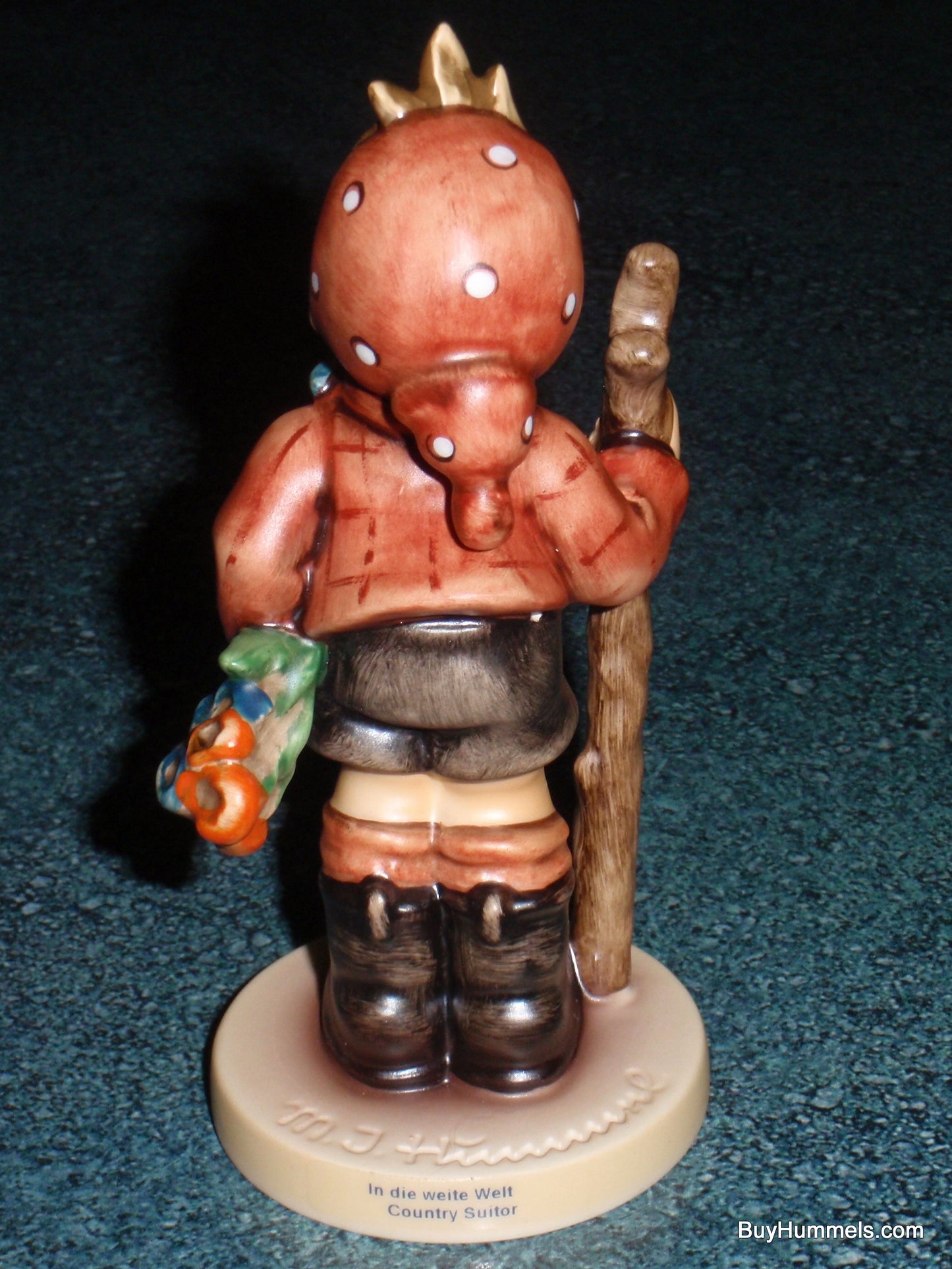 "Country Suitor" Goebel Hummel Figurine #760 - Boy With Bouquet Of Flowers!