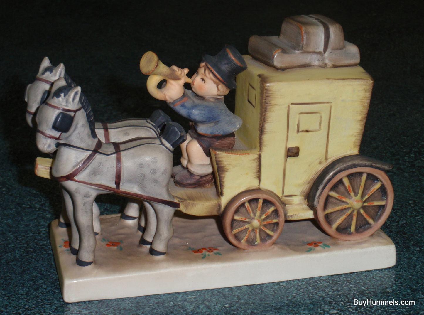 "The Mail Is Here" Goebel Hummel Figurine #226 Mailman With Horse Drawn Carriage!