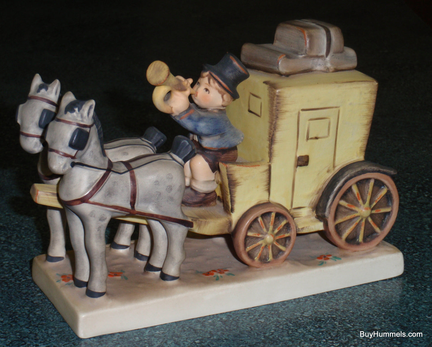 "The Mail Is Here" Goebel Hummel Figurine #226 Mailman With Horse Drawn Carriage!