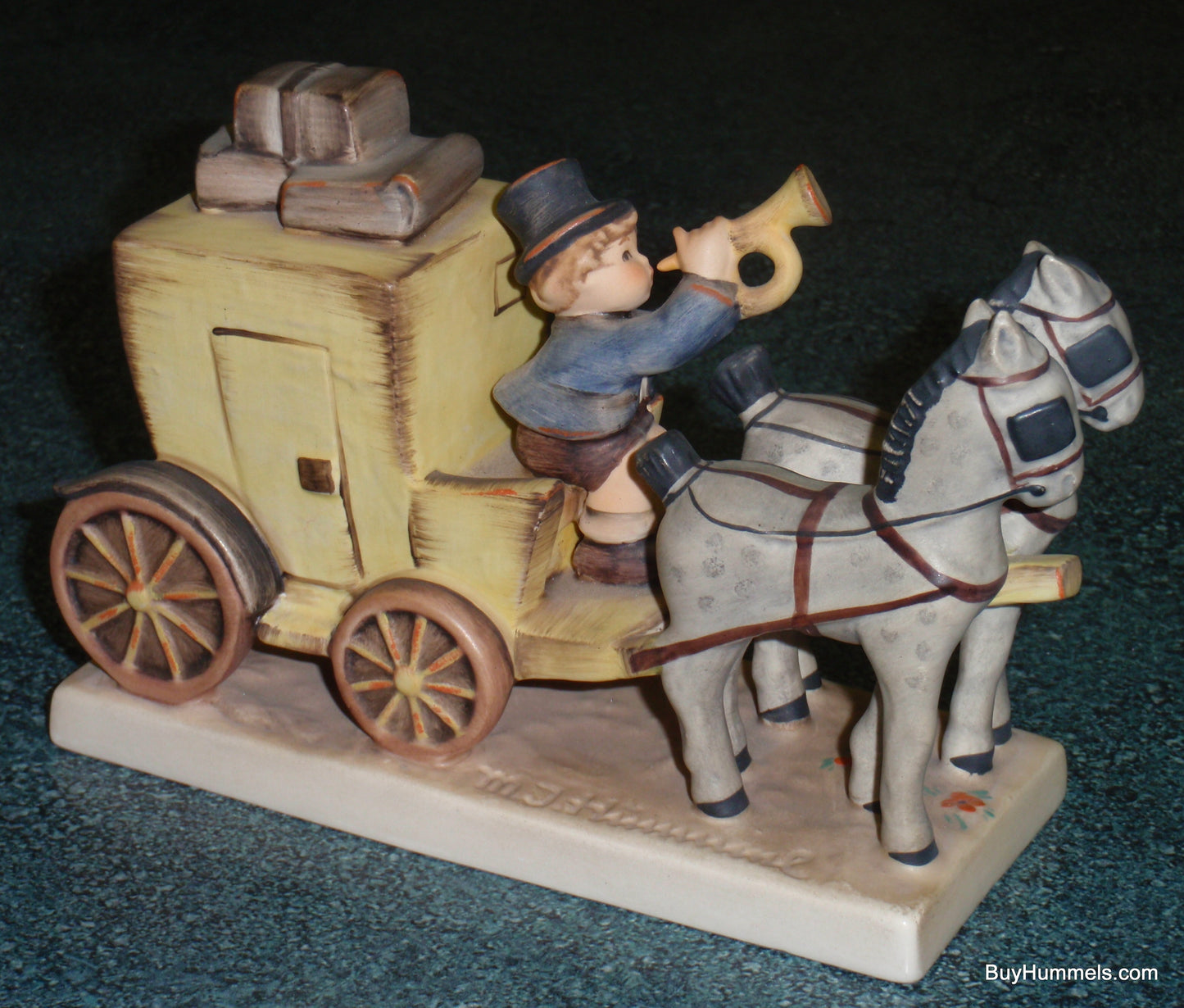 "The Mail Is Here" Goebel Hummel Figurine #226 Mailman With Horse Drawn Carriage!