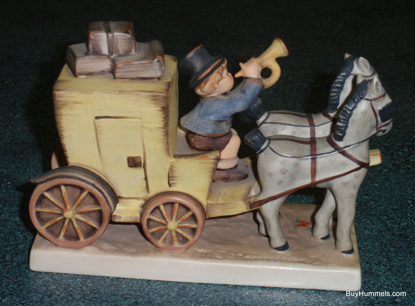 "The Mail Is Here" Goebel Hummel Figurine #226 Mailman With Horse Drawn Carriage!