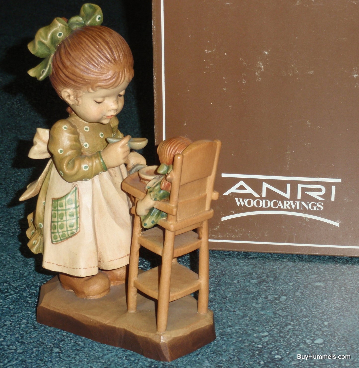 "A Loving Spoonful" Sarah Kay Anri Valentine 6" Figurine - Little Girl Feeding Baby Doll!