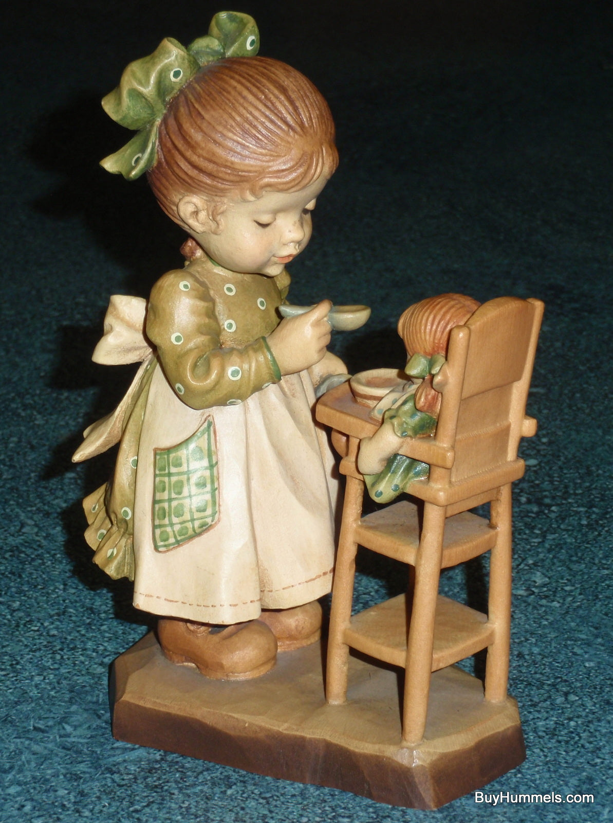 "A Loving Spoonful" Sarah Kay Anri Valentine 6" Figurine - Little Girl Feeding Baby Doll!