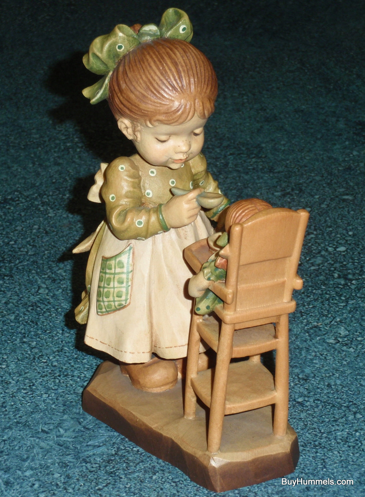 "A Loving Spoonful" Sarah Kay Anri Valentine 6" Figurine - Little Girl Feeding Baby Doll!