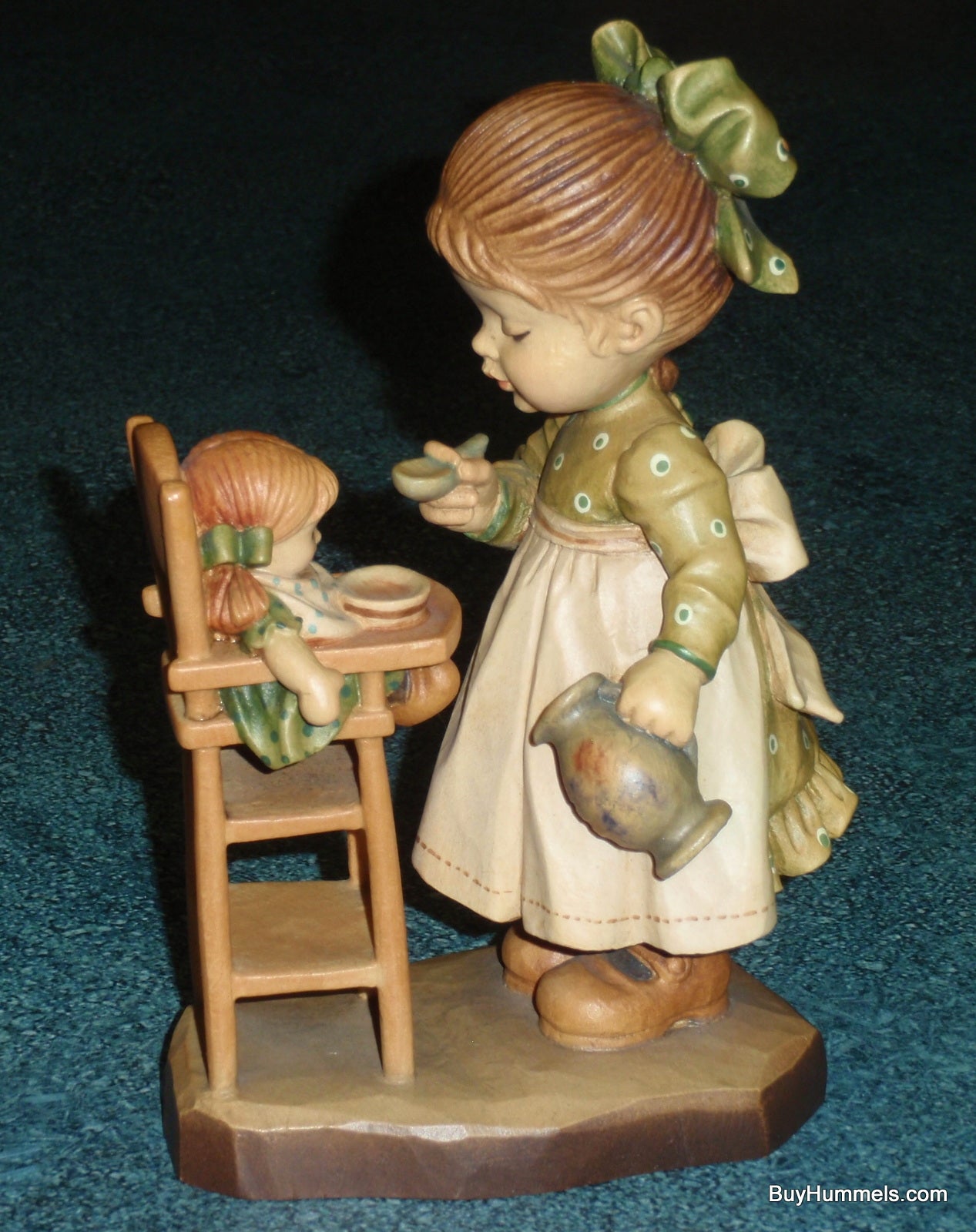 "A Loving Spoonful" Sarah Kay Anri Valentine 6" Figurine - Little Girl Feeding Baby Doll!