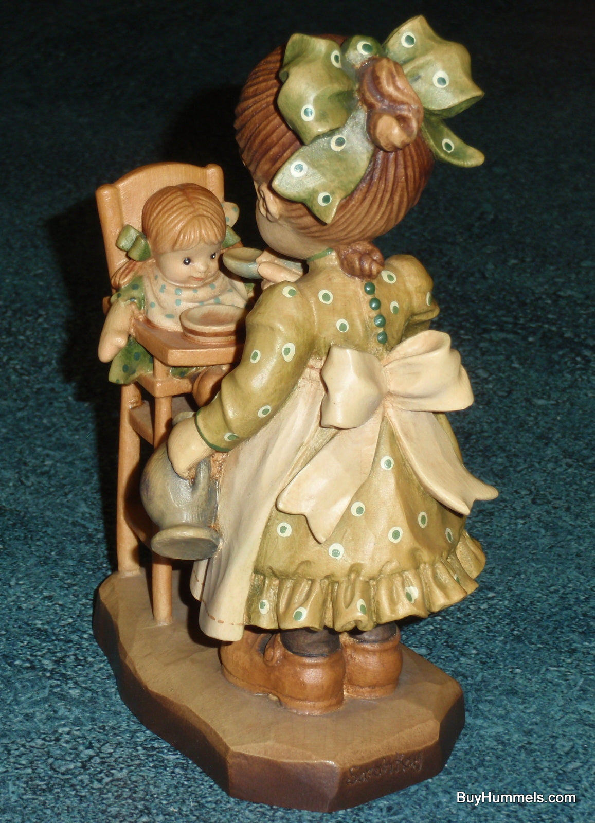 "A Loving Spoonful" Sarah Kay Anri Valentine 6" Figurine - Little Girl Feeding Baby Doll!