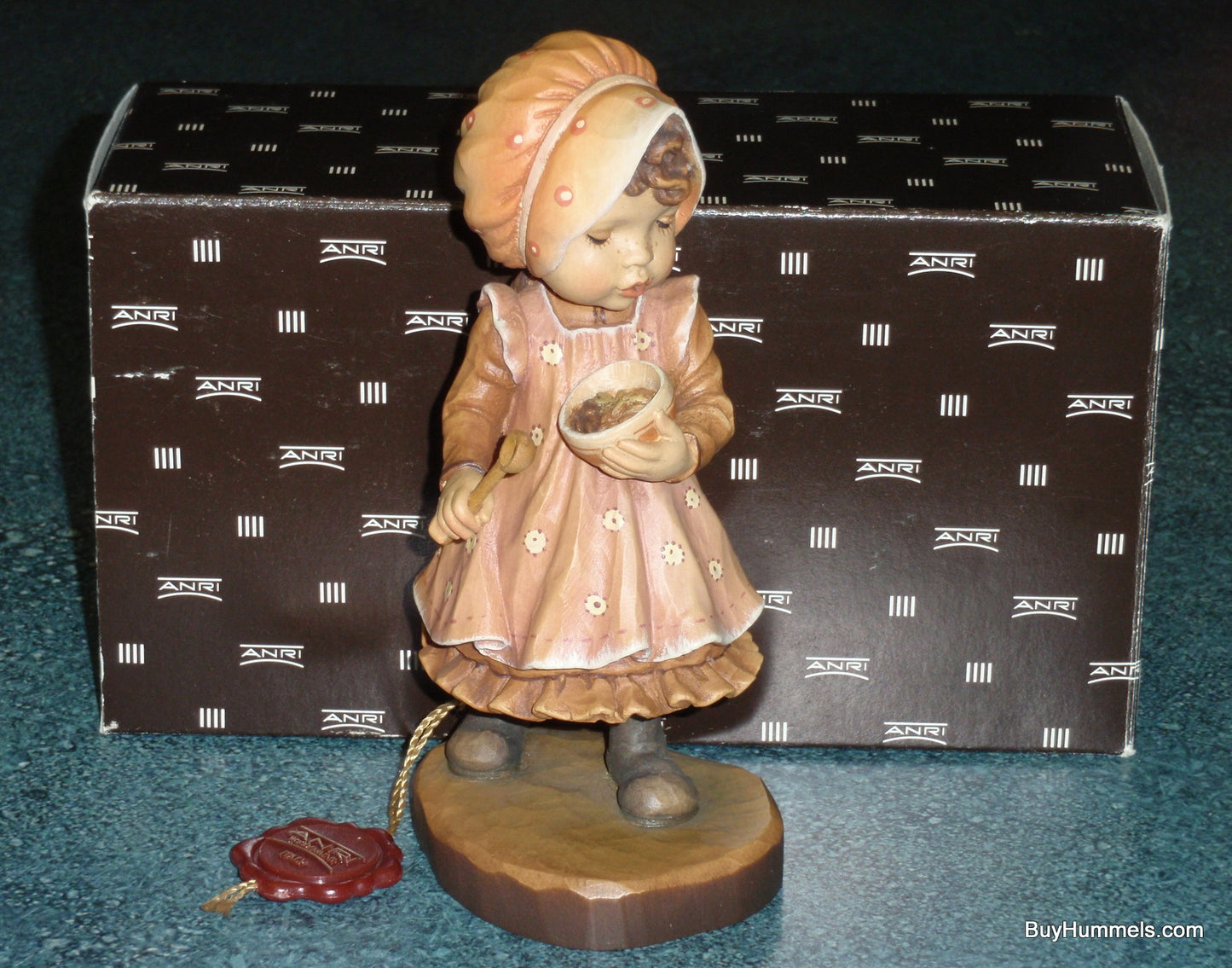 Ginger Snap ANRI Sarah Kay 6" Wood Carved Figurine Limited Edition Signed WIth Original Box