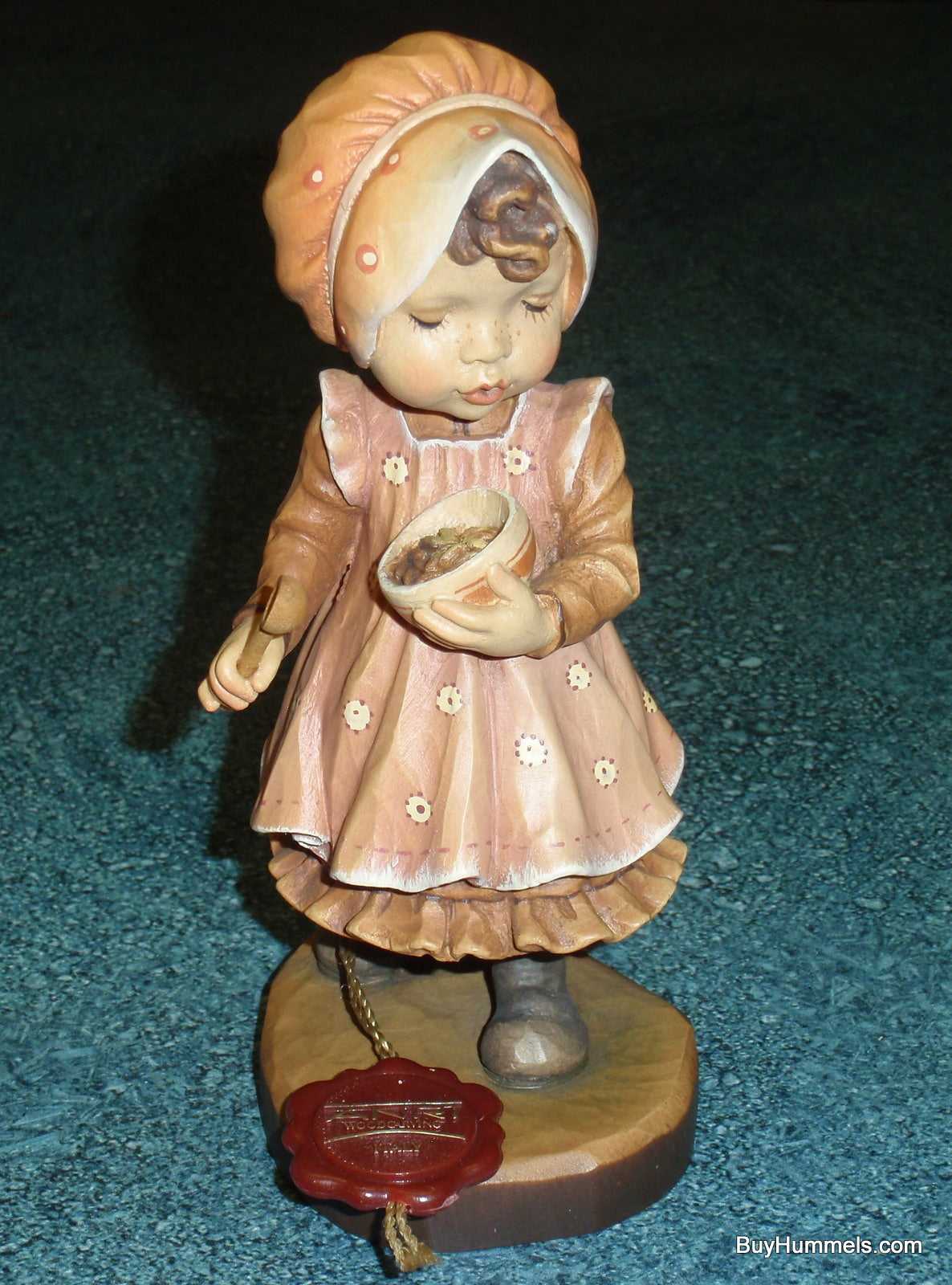Ginger Snap ANRI Sarah Kay 6" Wood Carved Figurine Limited Edition Signed WIth Original Box
