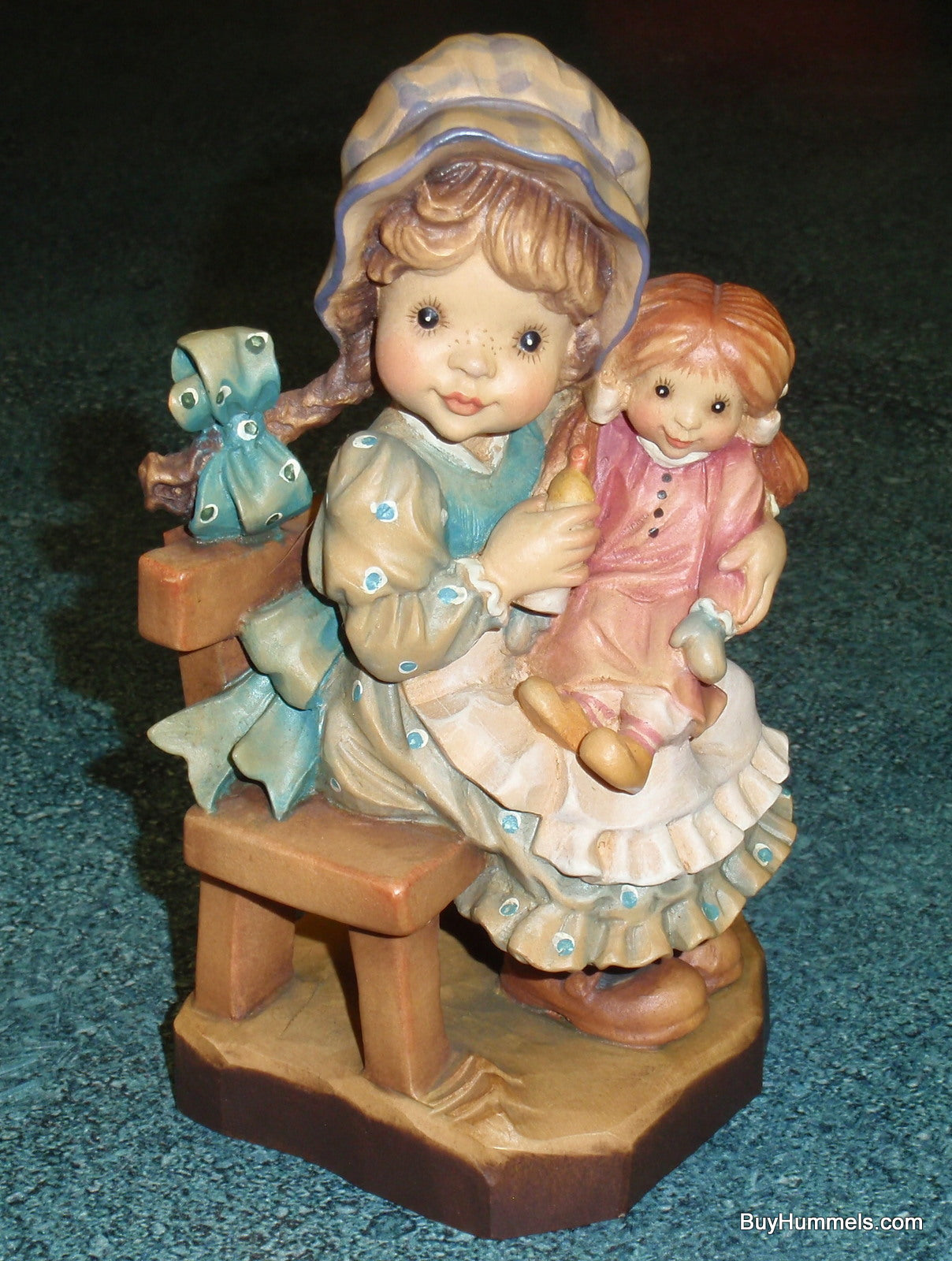 "Cherish" ANRI Sarah Kay Wood Carved 6" Figurine Signed With Original Box!