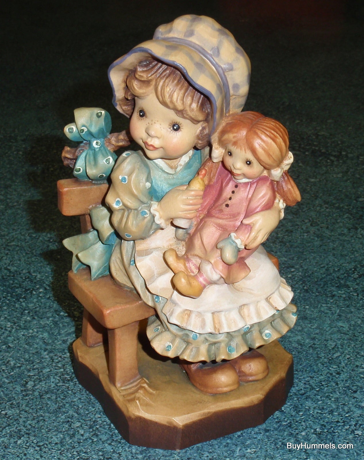 "Cherish" ANRI Sarah Kay Wood Carved 6" Figurine Signed With Original Box!