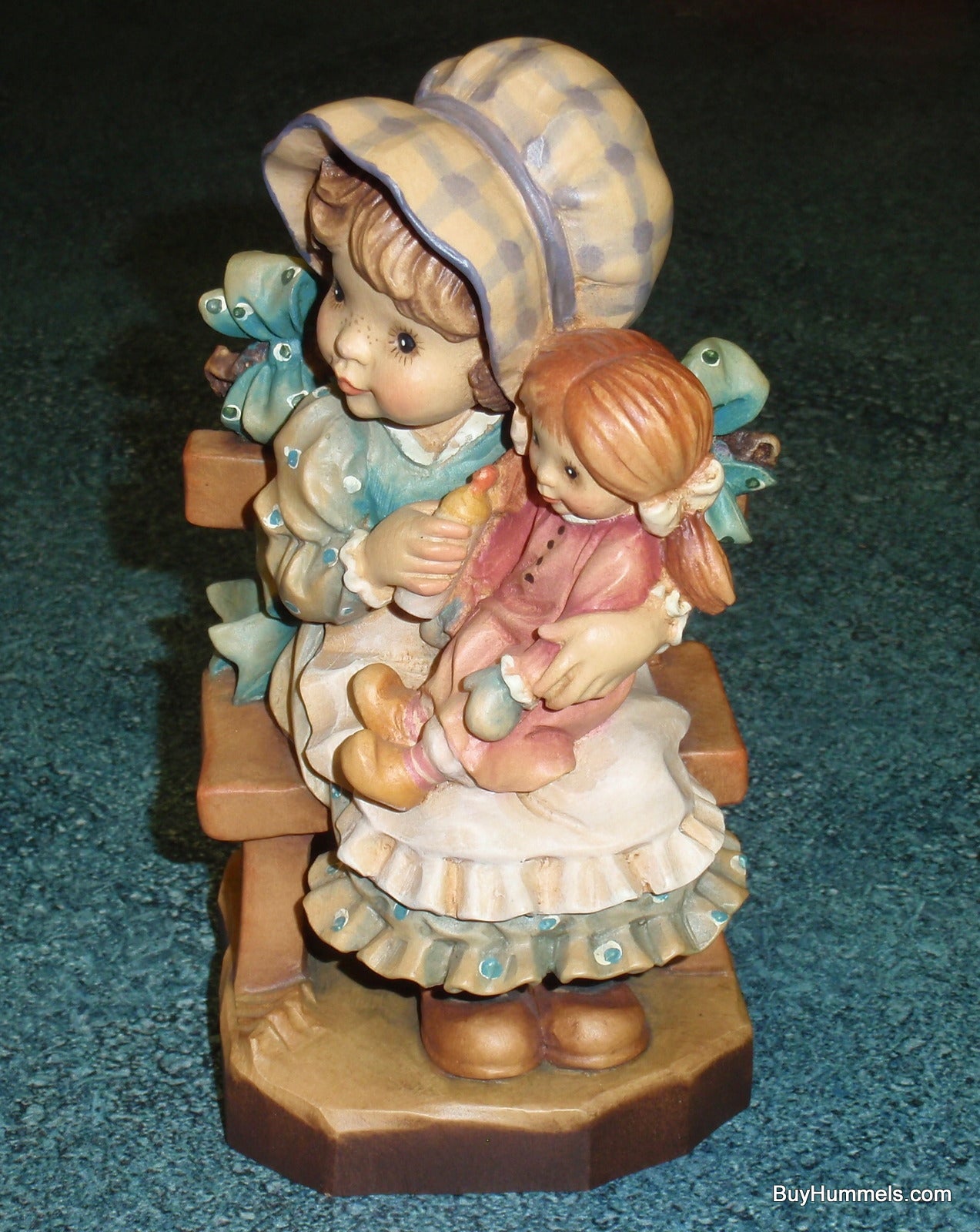 "Cherish" ANRI Sarah Kay Wood Carved 6" Figurine Signed With Original Box!