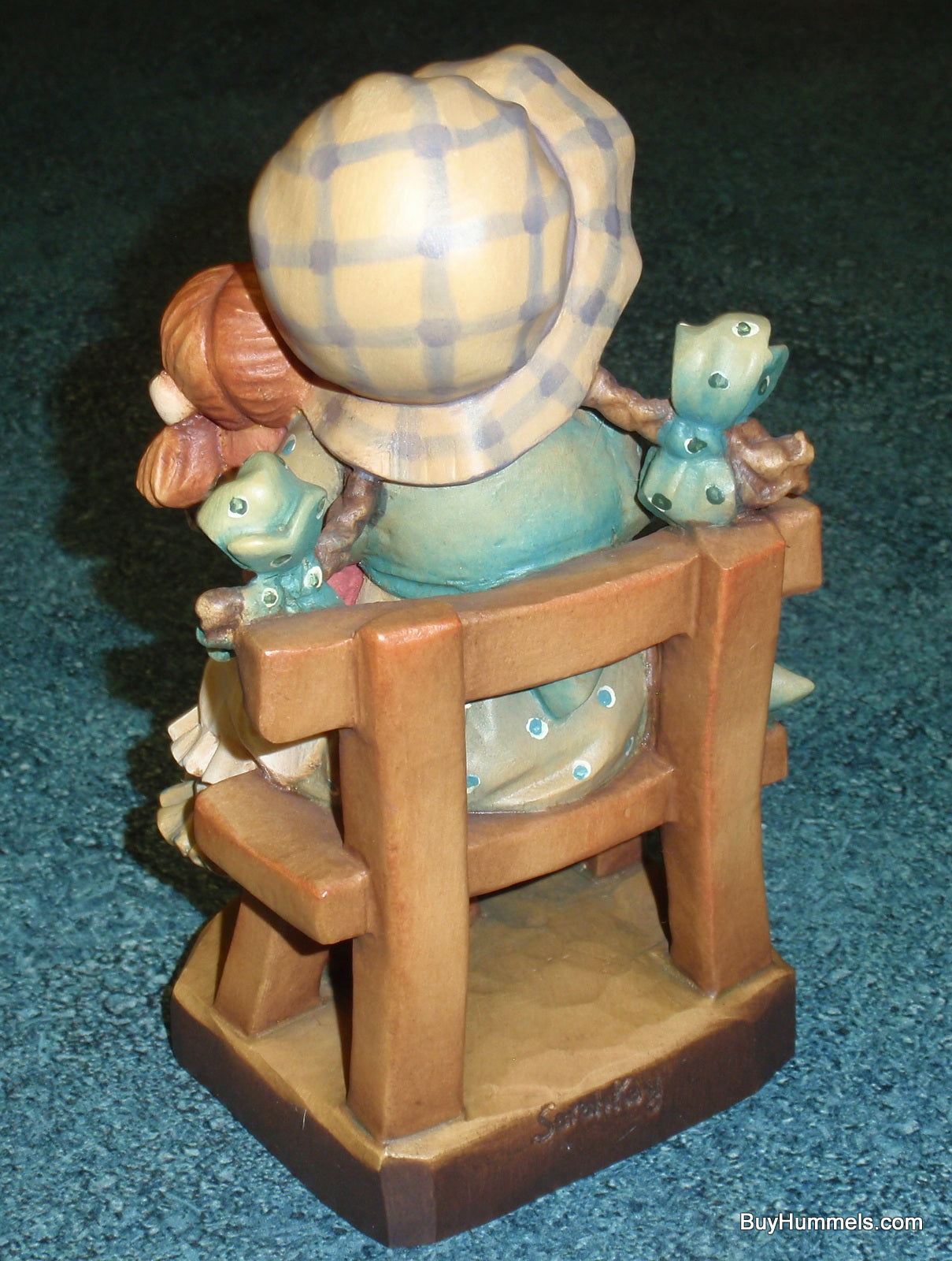 "Cherish" ANRI Sarah Kay Wood Carved 6" Figurine Signed With Original Box!