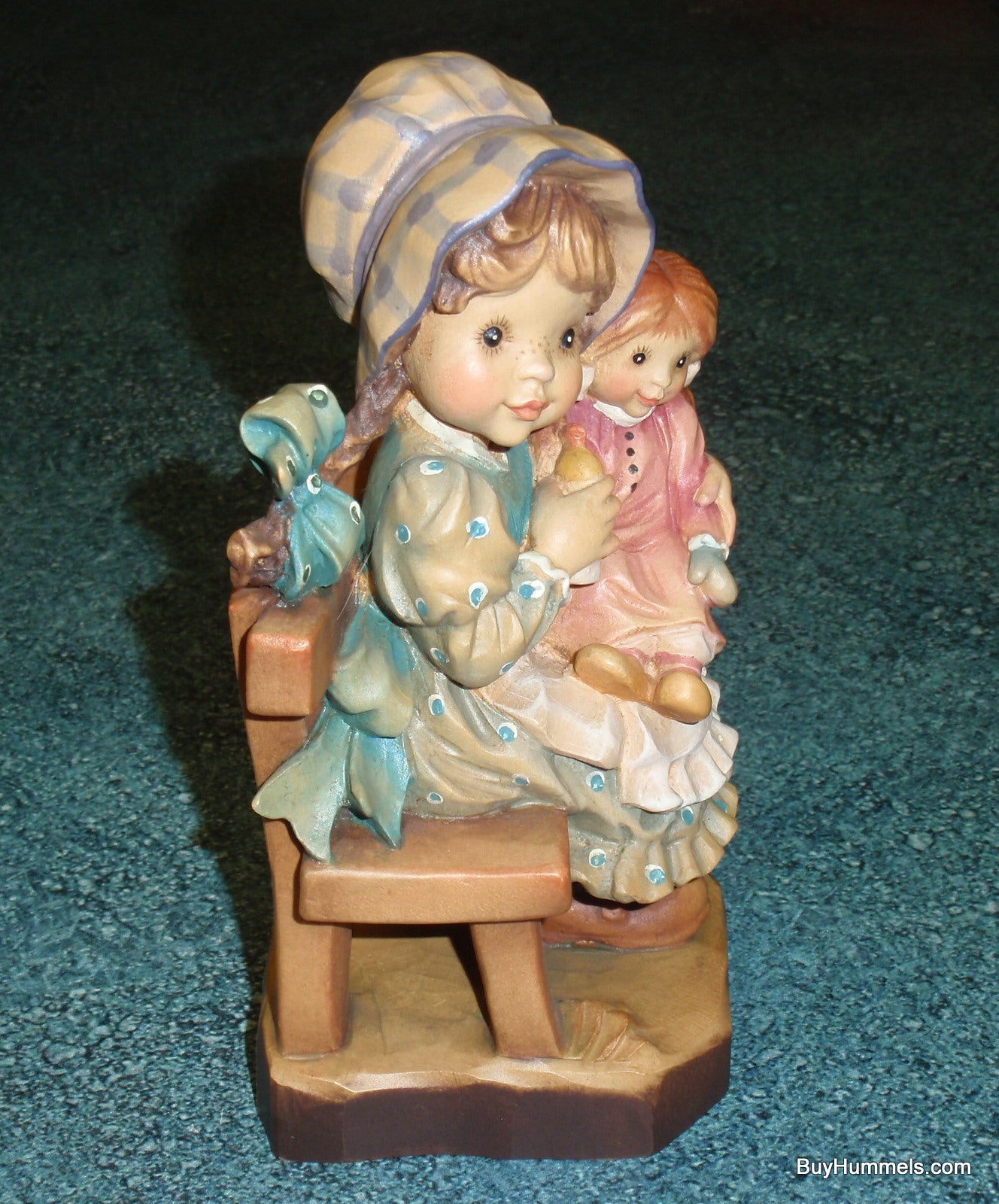 "Cherish" ANRI Sarah Kay Wood Carved 6" Figurine Signed With Original Box!