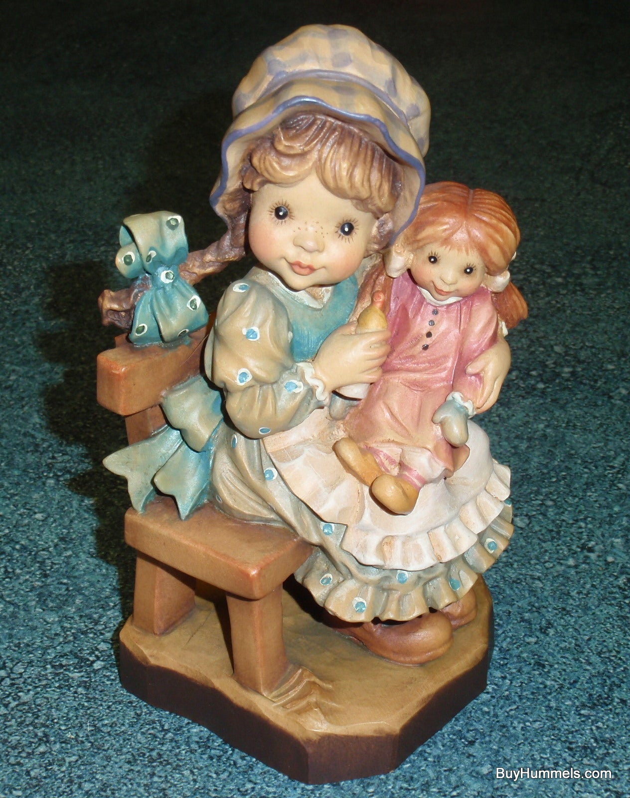 "Cherish" ANRI Sarah Kay Wood Carved 6" Figurine Signed With Original Box!