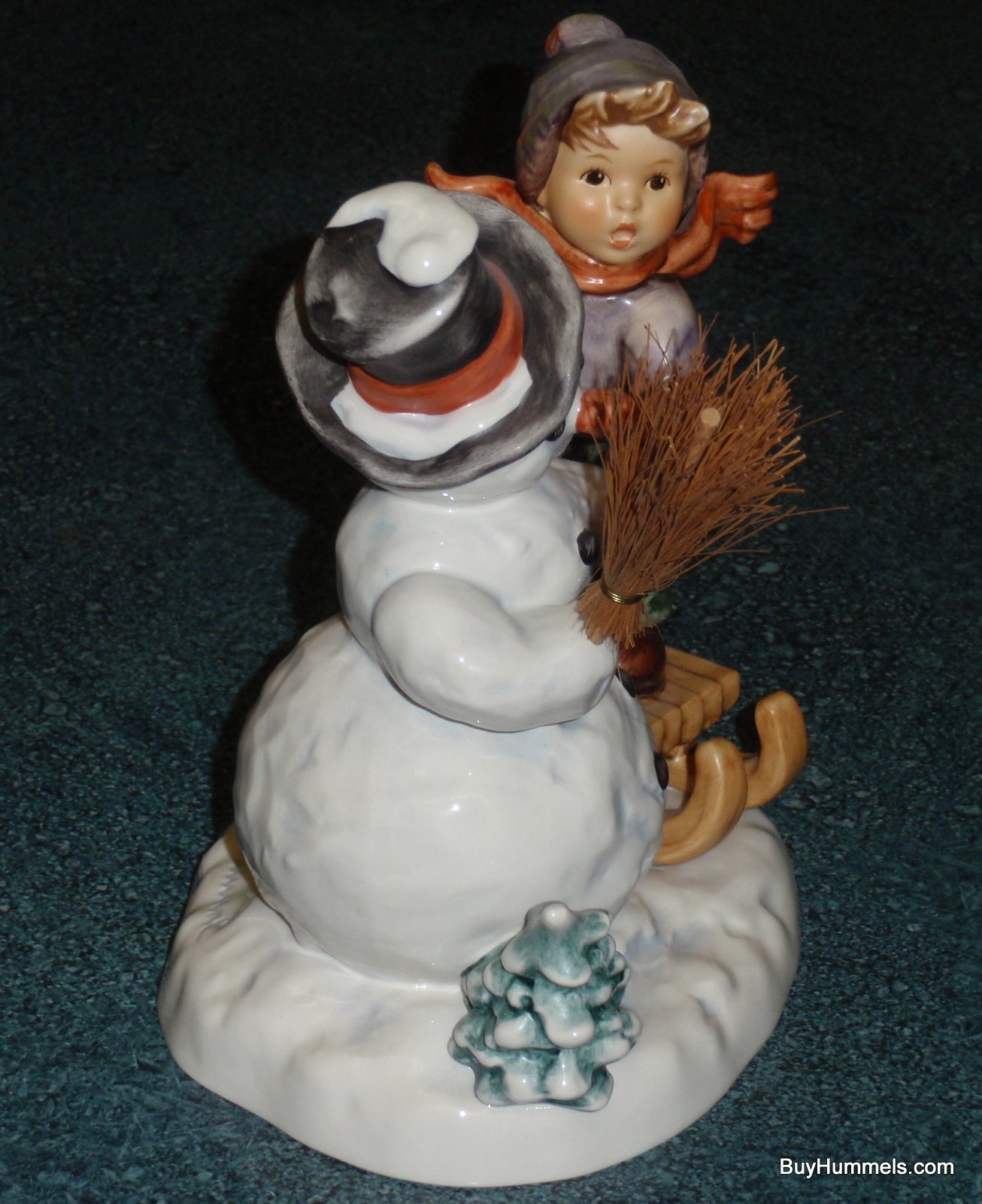 "Making New Friends" Goebel Hummel Figurine #2002 - Little Boy Making Snowman!
