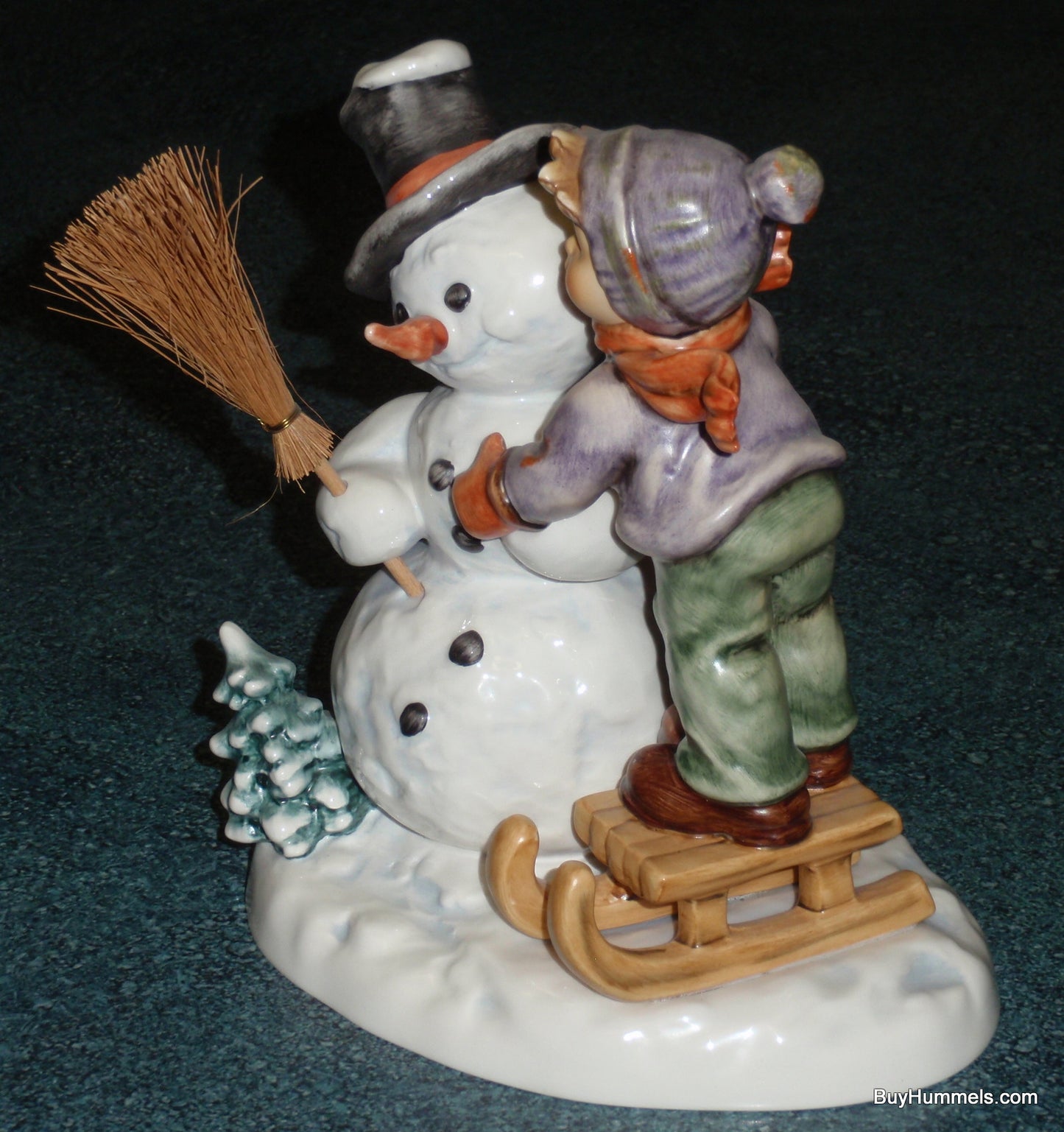 "Making New Friends" Goebel Hummel Figurine #2002 - Little Boy Making Snowman!