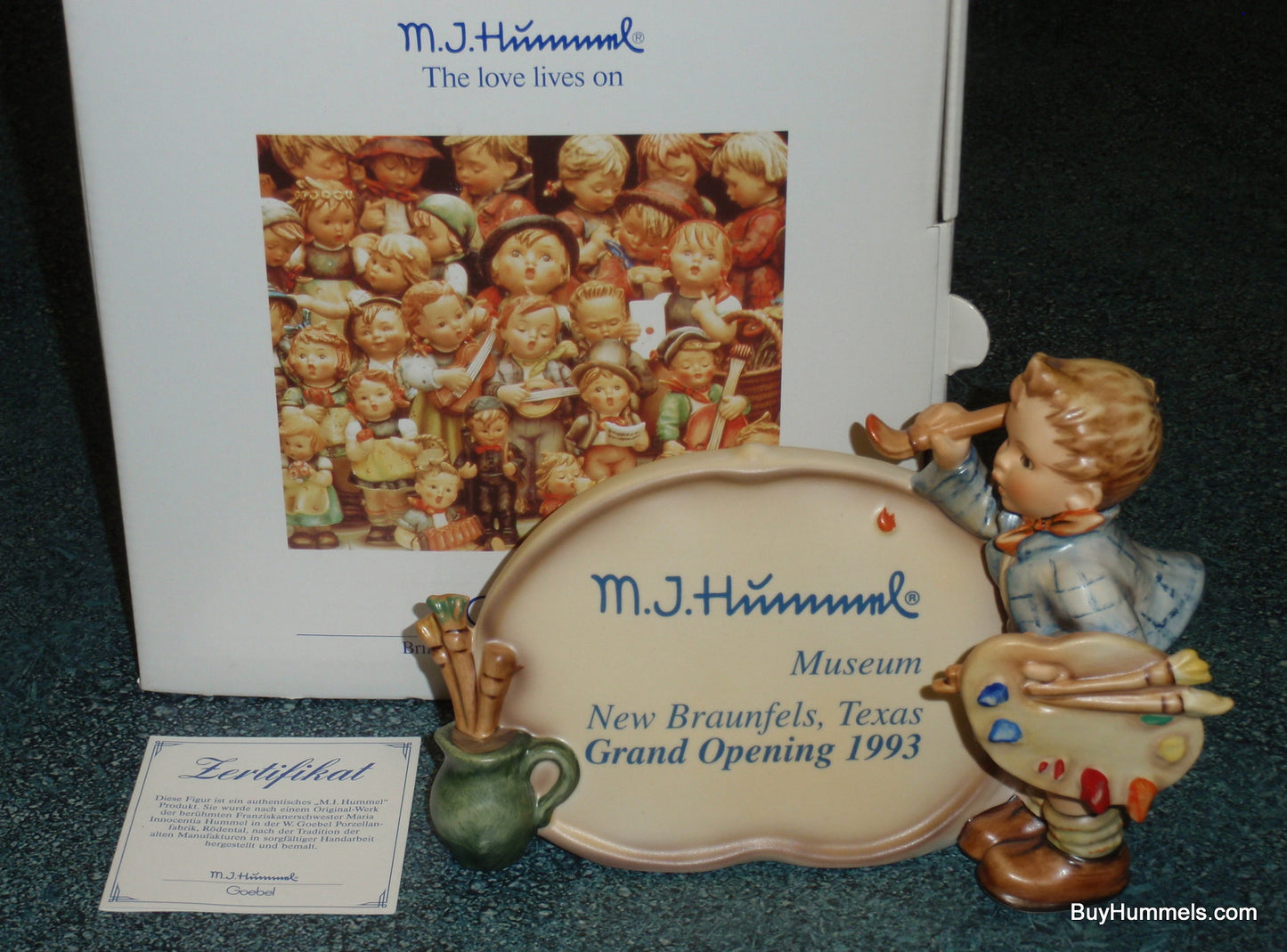 Hummel "The Artist" Museum Plaque 1993 GRAND OPENING New Braunfels Texas #756 With Box