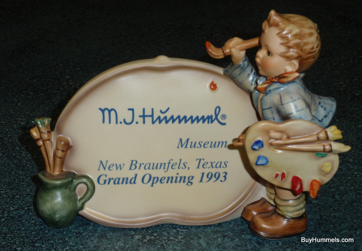 Hummel "The Artist" Museum Plaque 1993 GRAND OPENING New Braunfels Texas #756 With Box